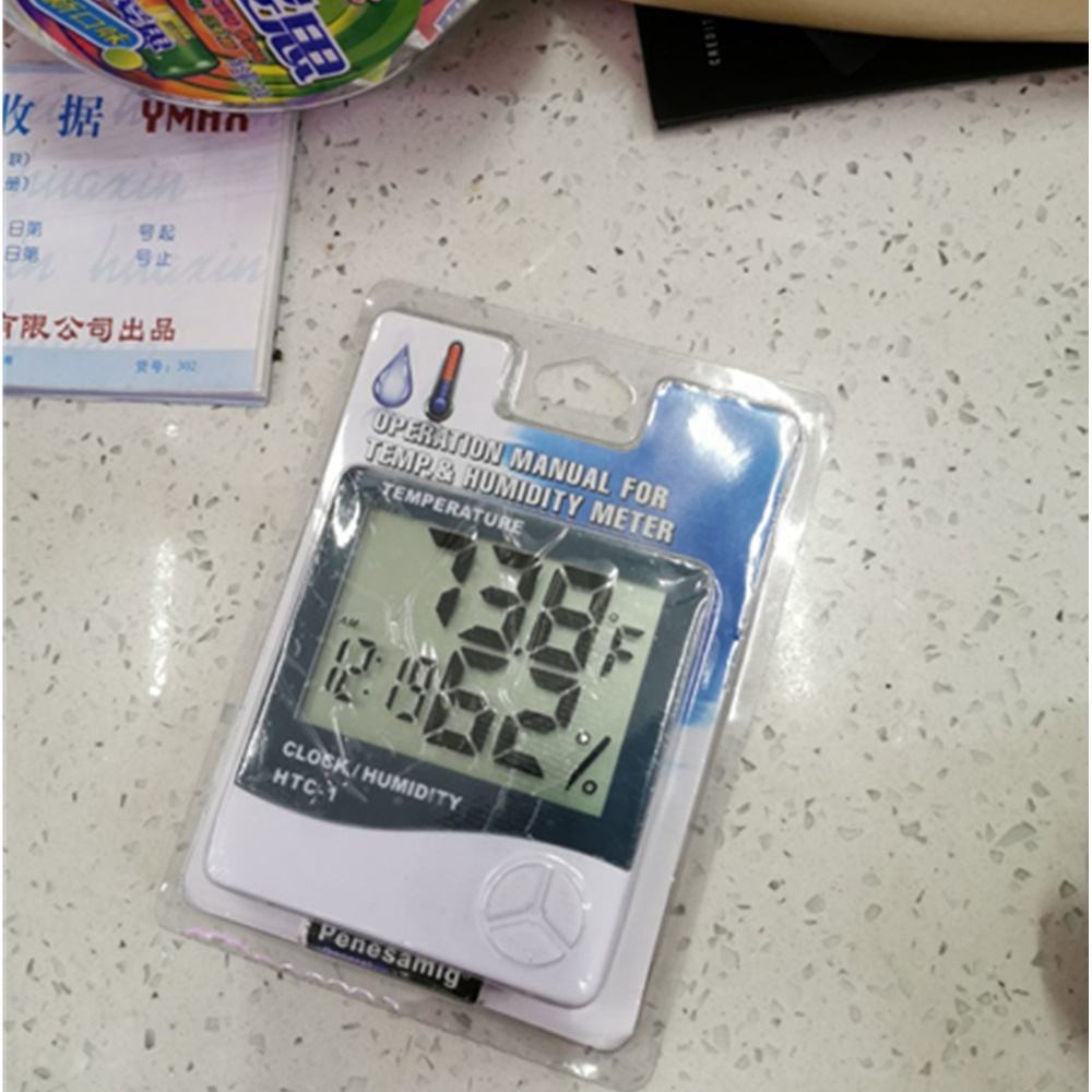 HTC-1 LCD Digital Thermometer Hygrometer Clock | Temperature & Humidity Monitor