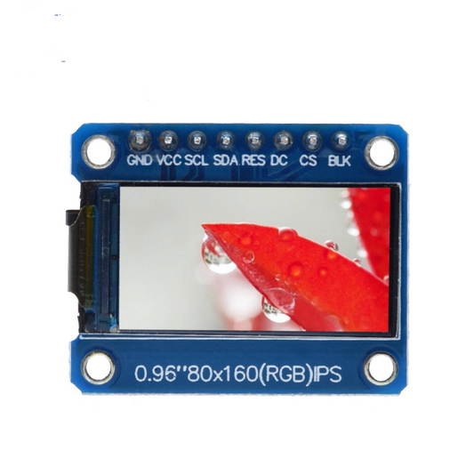 0.96 Inch IPS LCD Display Module 80x160 RGB 65K Color SPI ST7735S