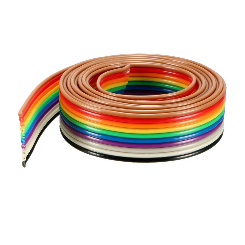 Cable Color Ribbed Multicolor Flat Ribbon Cable 10 wire per 1 meter – ControllersTech®
