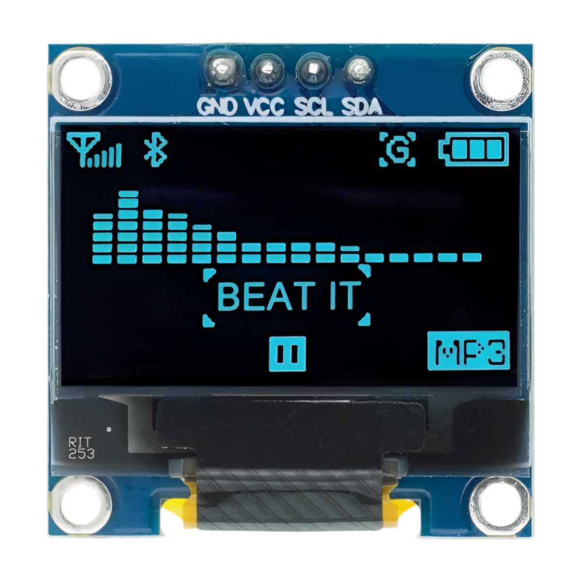 Iot Display Module 0.96 inch 128×64 I2C 4Pin OLED Display Module (Blue) – ControllersTech®