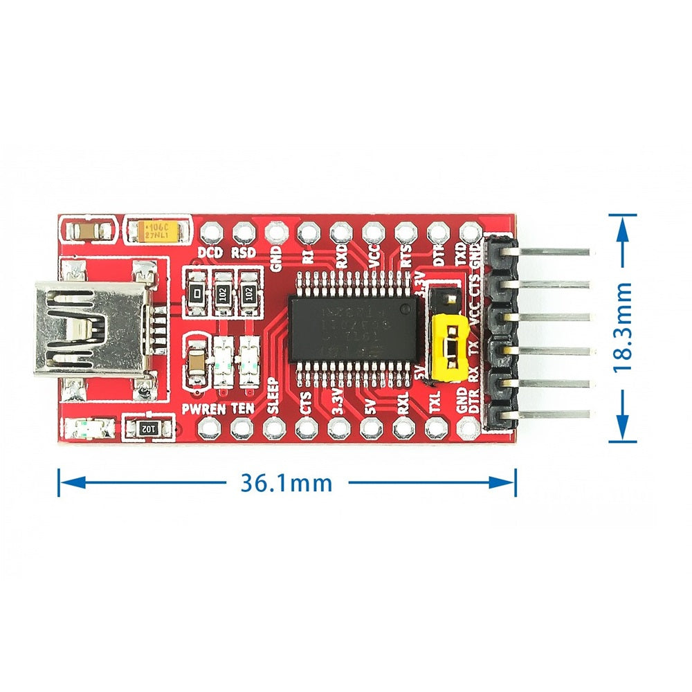 Ft232l Module FT232RL USB to TTL Serial Adapter Module – ControllersTech®