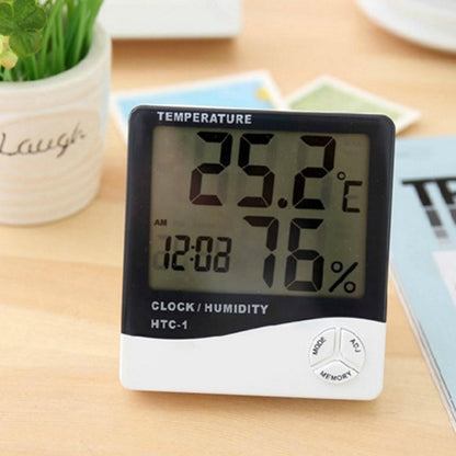 HTC-1 LCD Digital Thermometer Hygrometer Clock | Temperature & Humidity Monitor