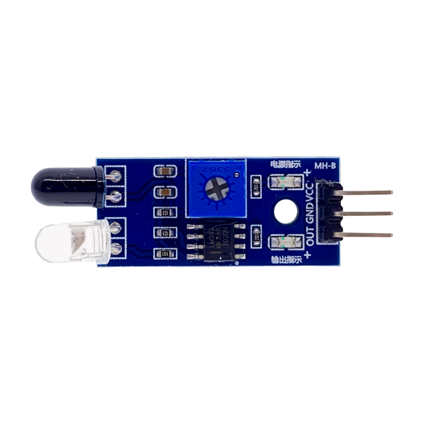 IR (InfraRed) Proximity Sensor for Obstacle Sensing and Line Follower Robots