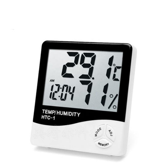 HTC-1 LCD Digital Thermometer Hygrometer Clock | Temperature & Humidity Monitor