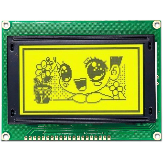 128x64 Yellow/Green Graphic LCD display module (JHD12864E)