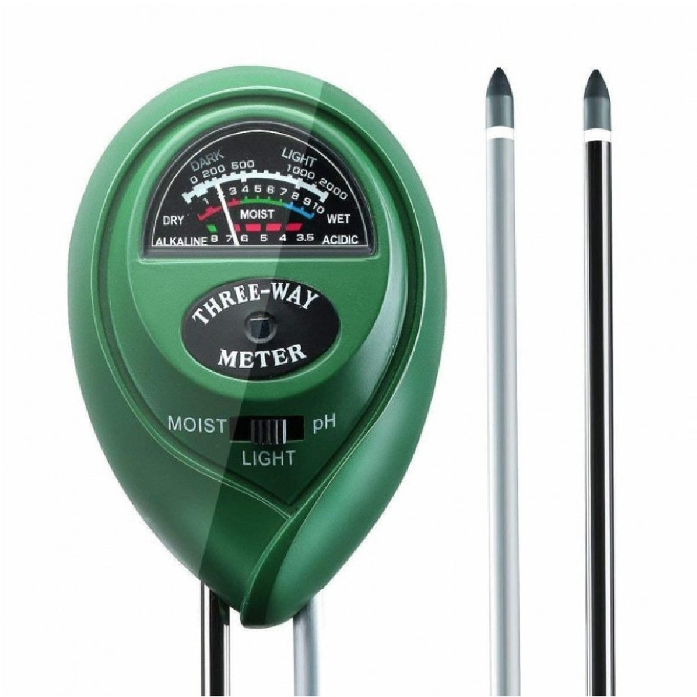 3 Way Soil Meter For Moisture, Light Intensity and pH Testing